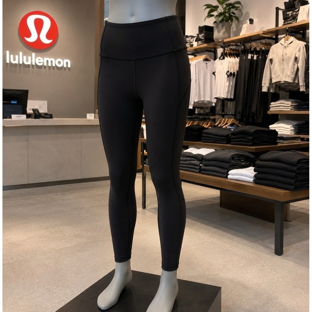 lululemon In Movement 25" Everlux Black Leggings Size 4